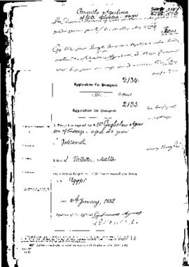 Passport Application of Agius Guglielmo