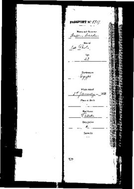 Passport Application of Casolani Antonio