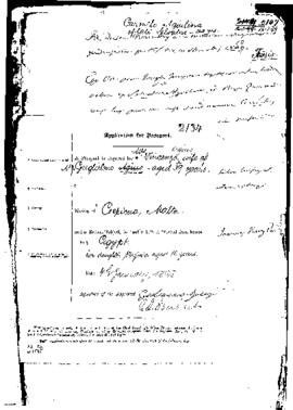 Passport Application of Agius Vincenza