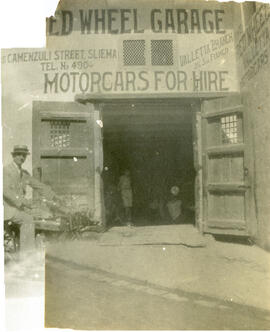 The entrance to the Red Wheel Garage, Sliema