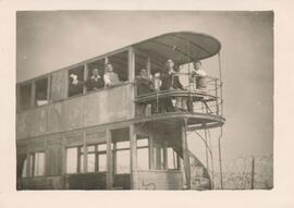 Maurice and fellow students on a tram