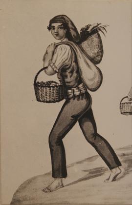 Old Costumes - Vegetable seller - Image for the National Lottery tickets