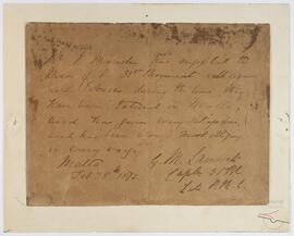 Testimonial letter from the Mess of the 31st Regiment for the products supplied by V. Marich and Co.