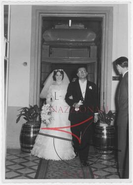 A couple on their wedding day