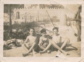 Laurence Mizzi with two of his brothers at St. Paul's Bay