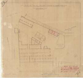 Plan of the old railway station and workshop in Hamrun showing in blue, proposed lavatory to be constructed.