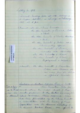 Minutes of Cabinet Meeting held on 10 February 1967