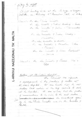 Minutes of Cabinet Meeting held on 4 November 1967