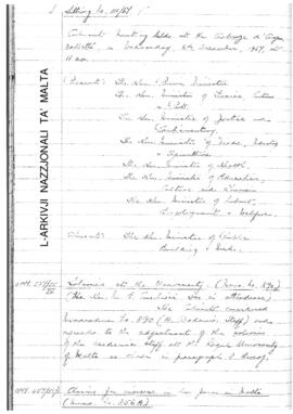 Minutes of Cabinet Meeting held on 6 December 1967