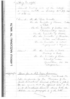 Minutes of Cabinet Meeting held on 30 July 1968