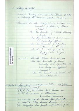 Minutes of Cabinet Meeting held on 30 November 1968