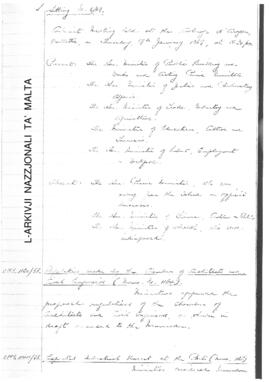 Minutes of Cabinet Meeting held on 9 January 1969