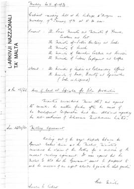 Minutes of Cabinet Meeting held on 19 January 1970
