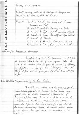 Minutes of Cabinet Meeting held on 19 February 1970