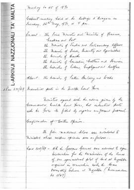 Minutes of Cabinet Meeting held on 26 May 1970