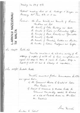 Minutes of Cabinet Meeting held on 23 June 1970