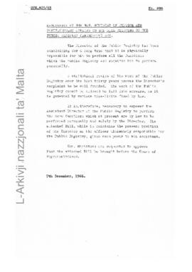 Bill relating to the Public Registry (Amendment) Act