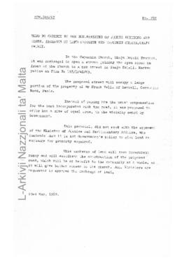 Exchange of land opposite new Capuchin church, Ghajn Dwieli 