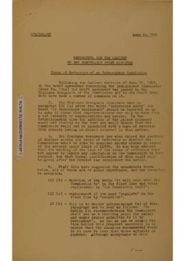 Terms of Reference of an Independent Commission