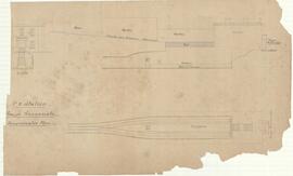 Diagramatic plan showing plan, elevation and section of Piazza Annunziata train station.