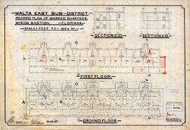Record Plan of Married Quarters - Misida Bastion. Floriana