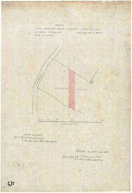 Plan of a portion of the land at the limits of Casal Lia. Referred to in the estimates.