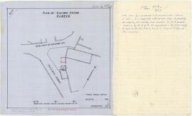 Plan showing in red the room proposed to be erected and in blue the room proposed to be modified in the Hamrun railway station.