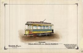 Malta Electric Railway - Proposed single deck car for Malta Tramways